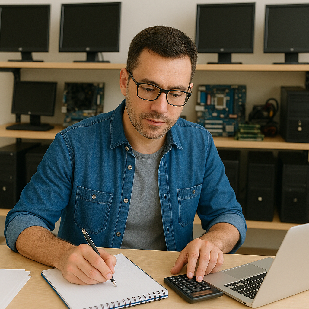 حسابات محلات الكمبيوتر -01